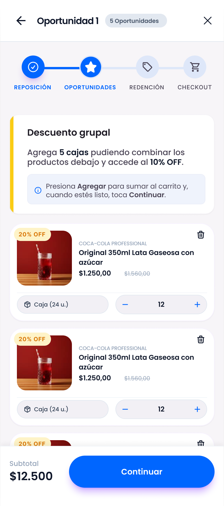 Oportunidad promocional con productos sugeridos en Nilo Commerce