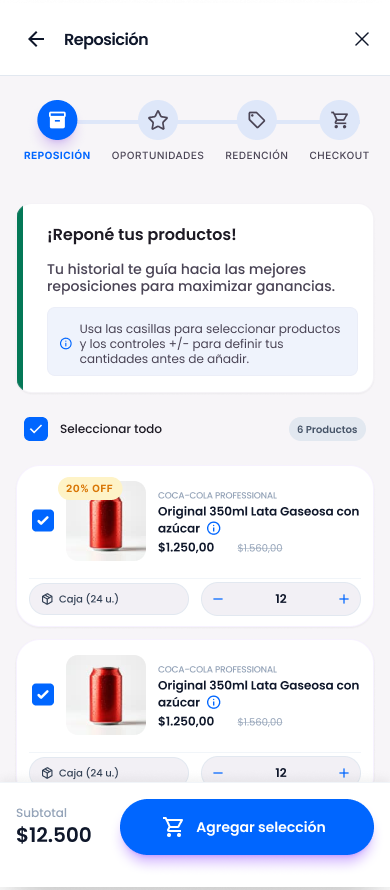 Reposición guiada de productos en Nilo Commerce