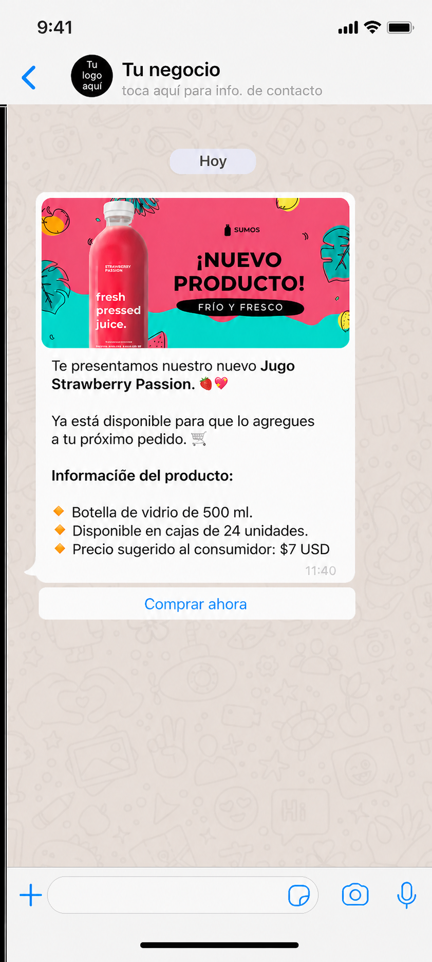 Lanzamiento de un nuevo producto por WhatsApp en Nilo Commerce
