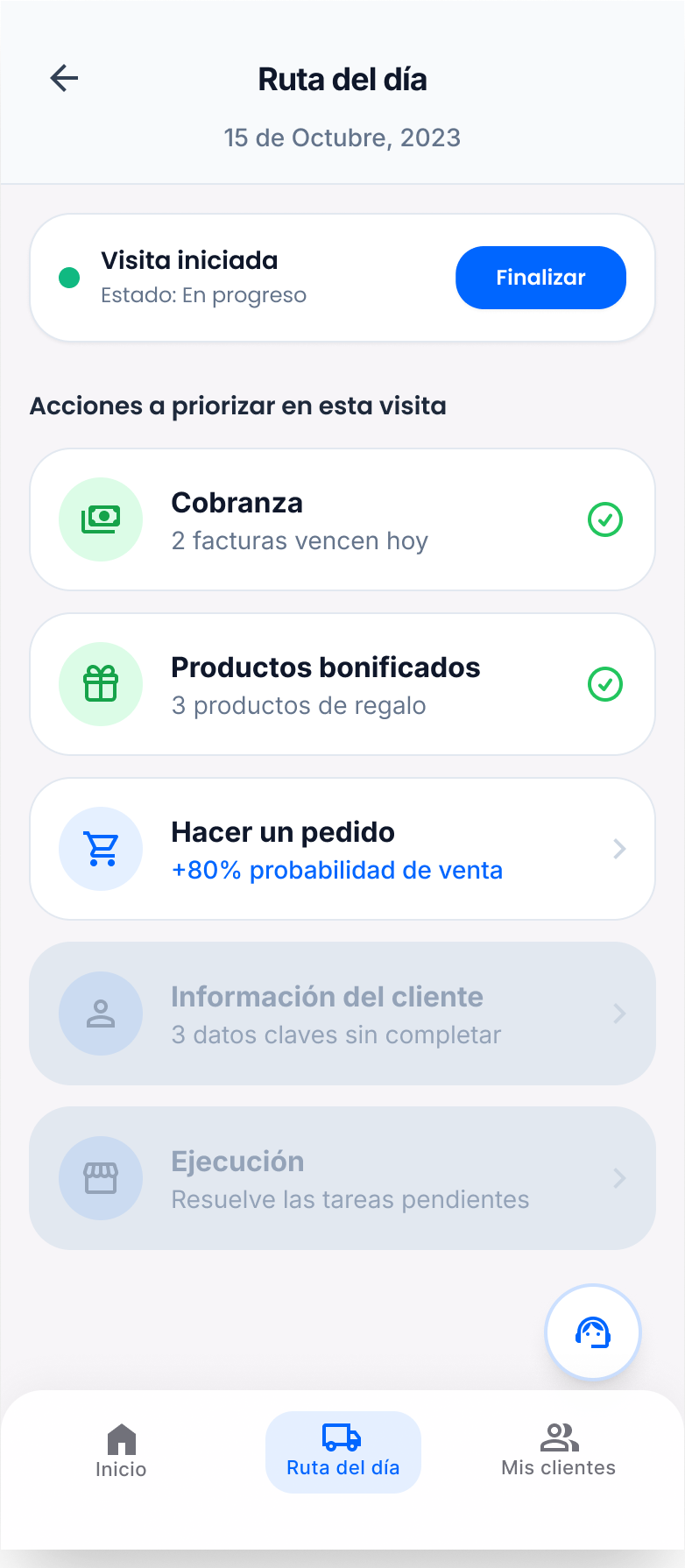 Acciones a priorizar durante la visita en Nilo Force
